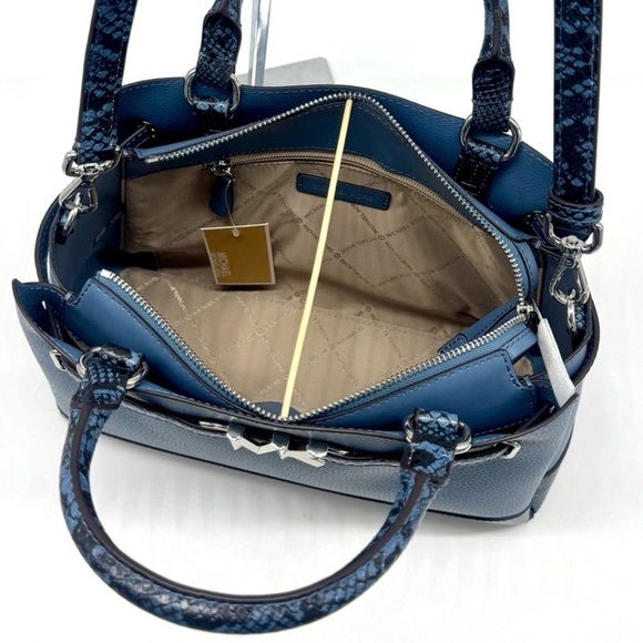 Michael Kors Large Reed Satchel Crossbody Bag & Matching Snap Wallet Denim - Picture 7 of 14